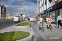 Тротуары на улицах замощены долговечной гранитной плиткой и значительно расширены.