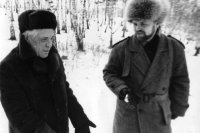 1983 год. Виктор Астафьев и Василий Нелюбин во время интервью.